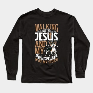 Jesus and dog - Mountain Feist Long Sleeve T-Shirt